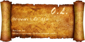 Orovan Lídia névjegykártya